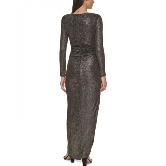 New $188 Vince Camuto  Women's Long Long Sleeve V-Neck Ball Gown Dress size 14W - Picture 3 of 7